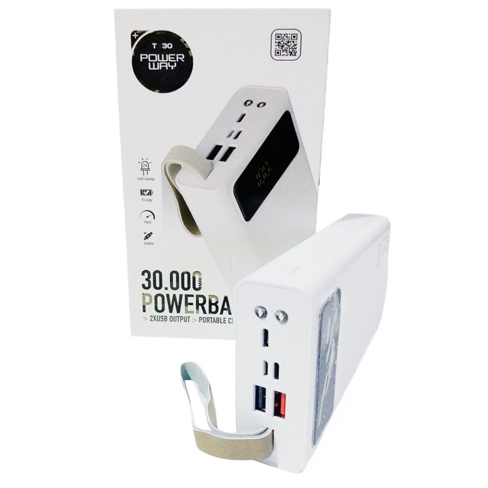 Powerway 30000 mAh Dijital Göstergeli Powerbank TX30