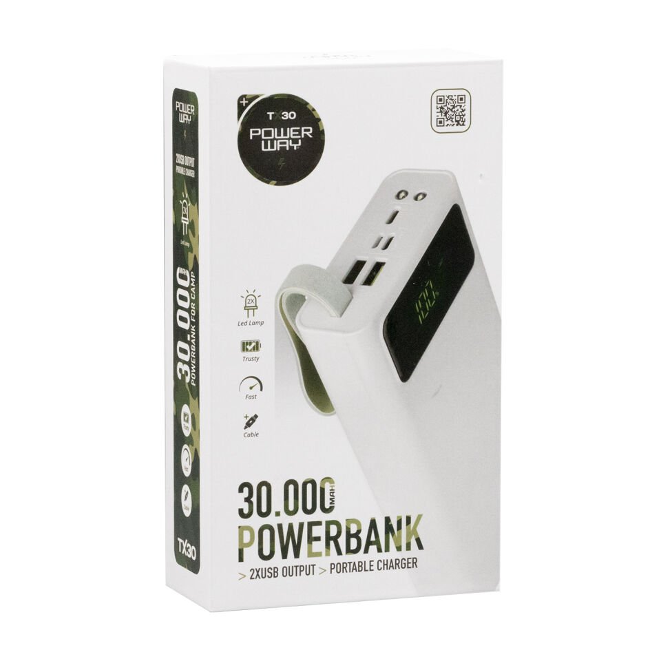Powerway 30000 mAh Dijital Göstergeli Powerbank TX30