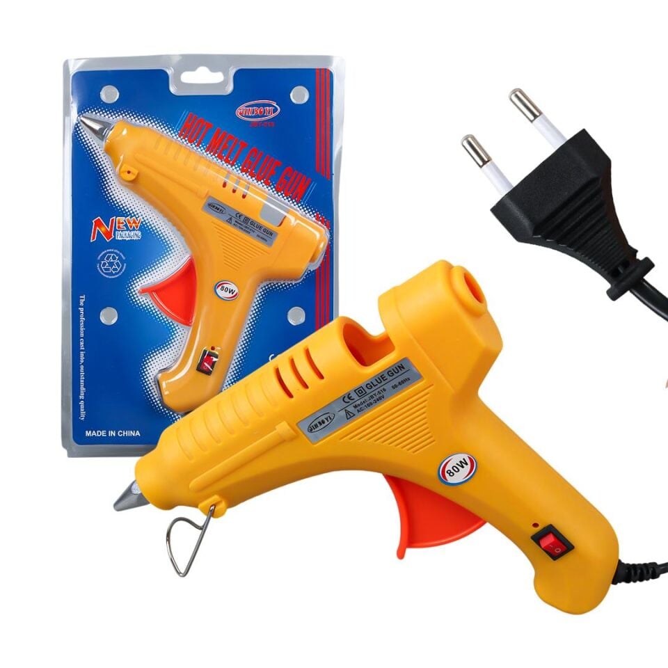 Ayt Powermaster JBY-80W Anahtarlı 80 Watt Sıcak Mum Silikon Tabancası 0.7x10 Cm Silikon Uyumlu