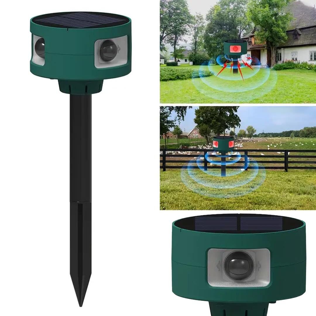 Ayt Powermaster PM-26948 Mikrofonlu Sesli Hayvan Kovucu Alarm Cihazı Solar Güneş Enerjili Panelli Vahşi Hayvan Kovacağı