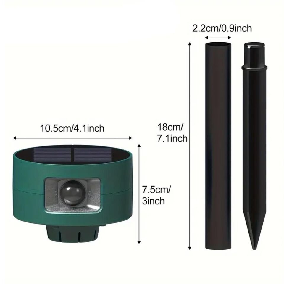 Ayt Powermaster PM-26948 Mikrofonlu Sesli Hayvan Kovucu Alarm Cihazı Solar Güneş Enerjili Panelli Vahşi Hayvan Kovacağı