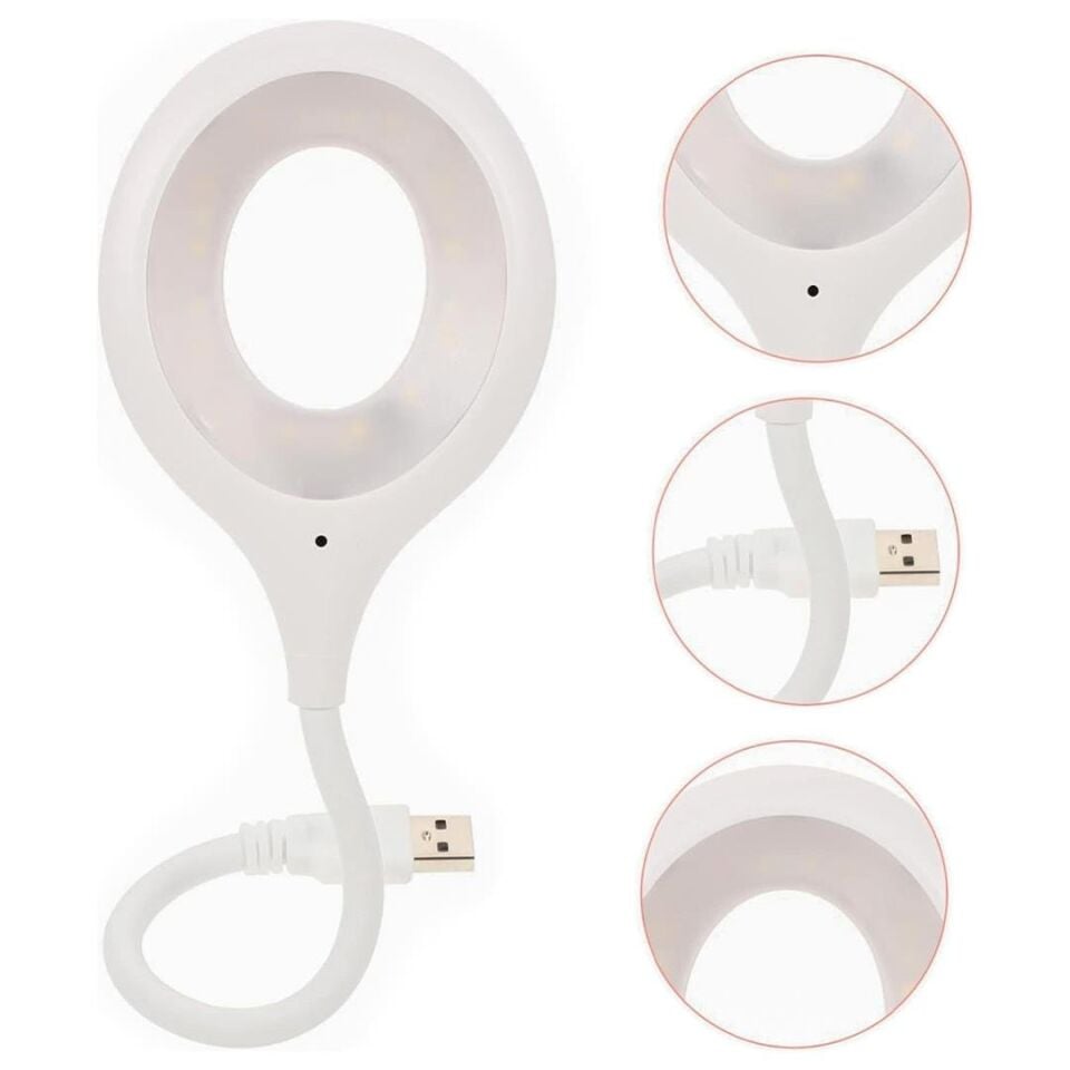 Ayt Powermaster Portatif Akrobatik 20 SMD Ledli Usb Gece Kitap Okuma Çalışma Lambası Powerbank Uyumlu Masa Lambası