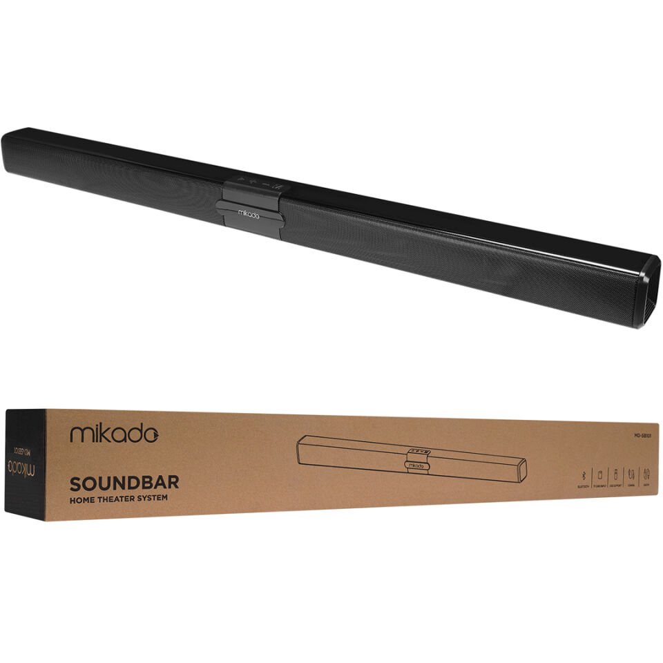 Mikado MD-Sb101 Siyah 10Wx2 12V 1.5A Bluetooth Usb Aux Sd Kart Girişli Ev Sinema Soundbar Hoparlör