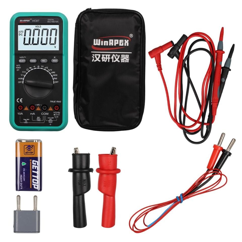 Powermaster VC97 Dijital Multimetre Sıcaklık Ölçümü Ac Dc Voltaj Akım Ölçüm Cihazı Aleti