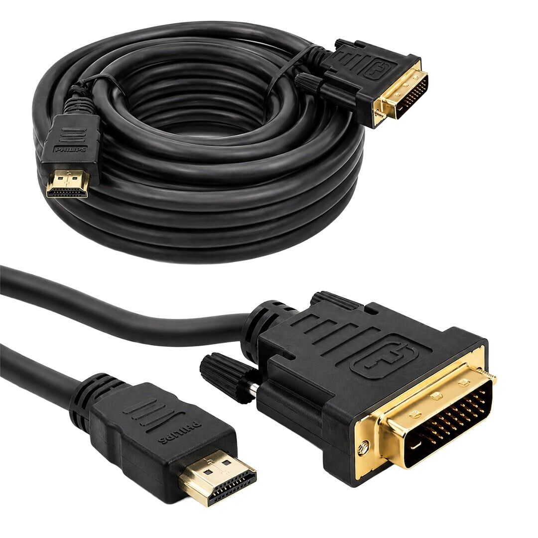 Philips SWV7436/93 15 Metre HDMI To DVI (24+1) Görüntü Kablosu Full HD