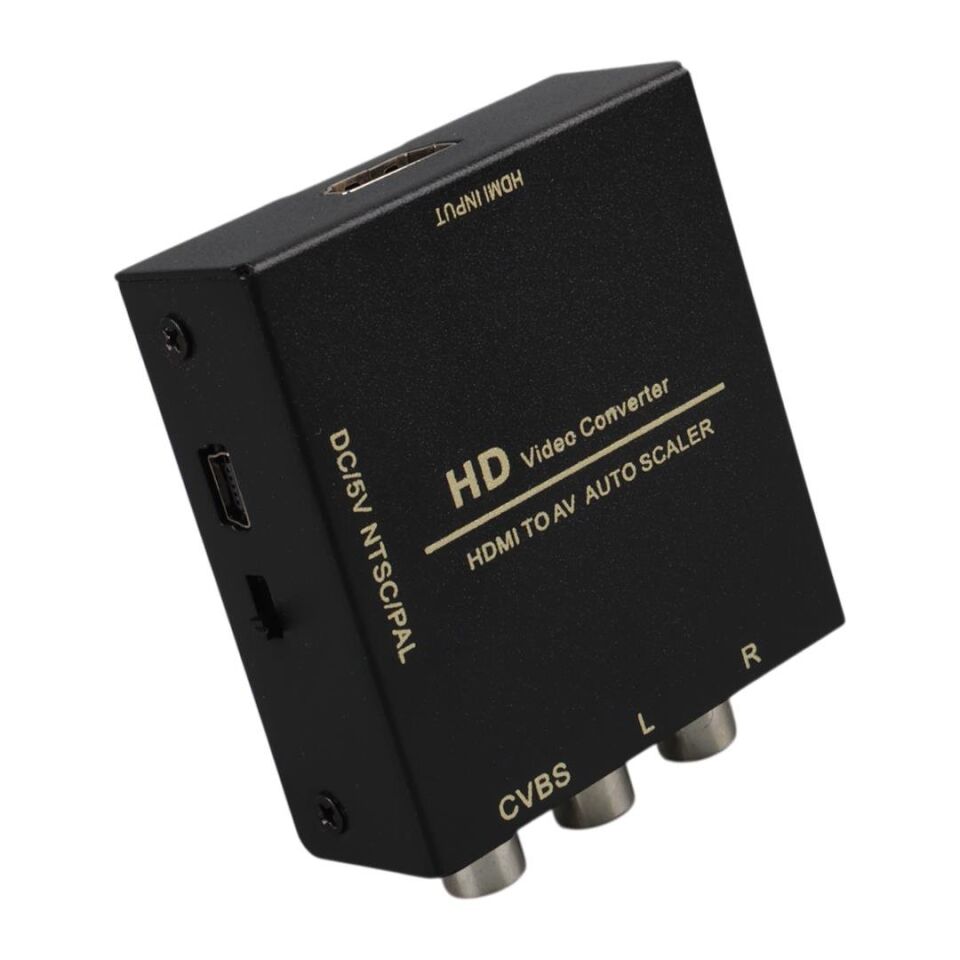 Powermaster PM-33523 Metal Kasa HDMI To Rca Av Çevirici Adaptör Hdmi Girişini Renkli Rca Çıkışına Dönüştürücü