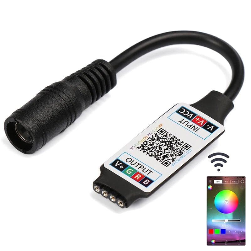 Ayt Powermaster DC 5 Volt 24 Volt 6 Amper RGB Renkli Led Kontrol Cihazı Bluetooth Cep Telefonundan Kontrol