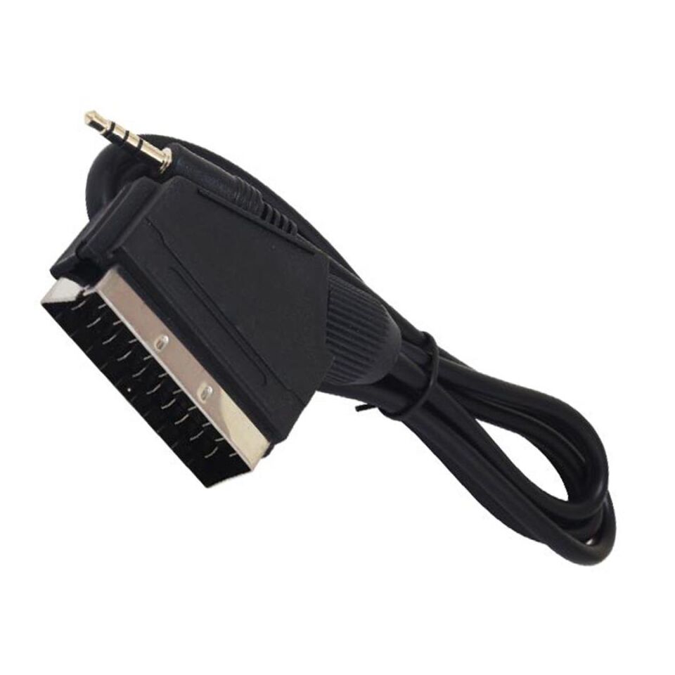 Ayt Uydu Alıcısı AV Kablo 3.5 Mm Stereo Erkek-Scart Kablo 1.2 Metre Uzun Jack Powermaster