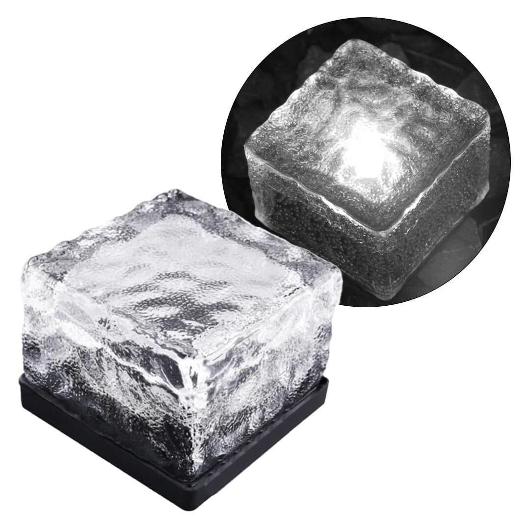 Powermaster Solar Güneş Enerjili Ledli Beyaz Tuğla Taş Görünümlü Zemin Duvar Dekorasyon Bahçe Aydınlatması Dekoratif