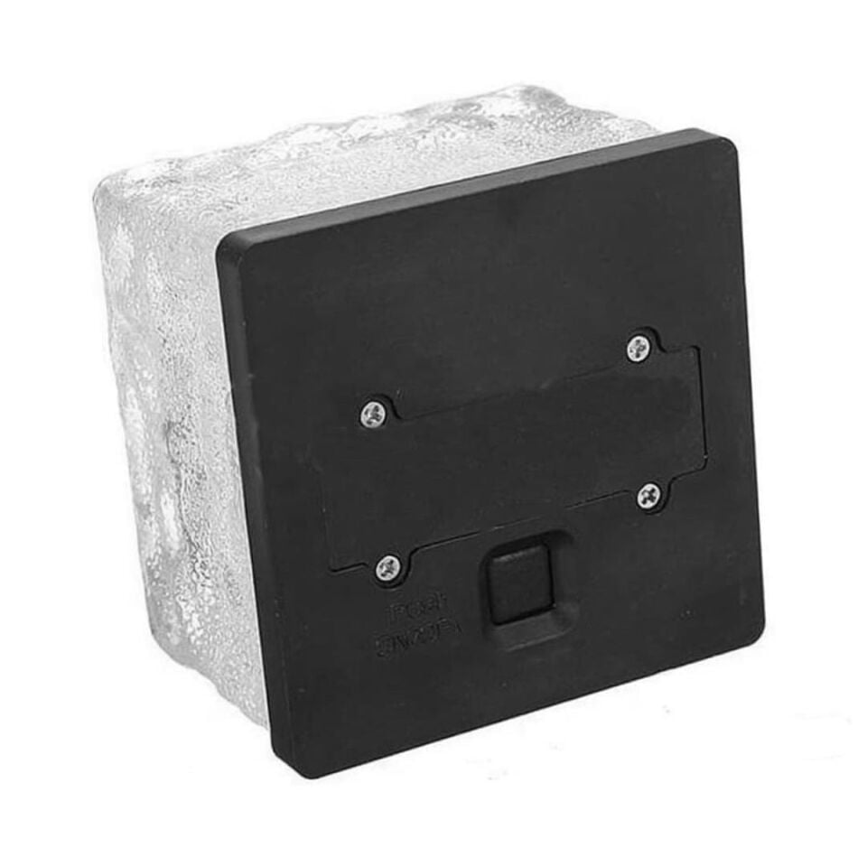 Powermaster Solar Güneş Enerjili Ledli Beyaz Tuğla Taş Görünümlü Zemin Duvar Dekorasyon Bahçe Aydınlatması Dekoratif