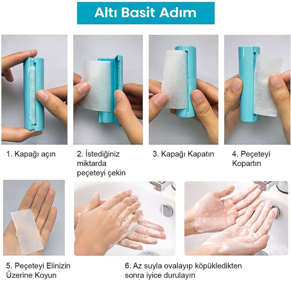 Sunup SN-29153 1.2 Metre Rulo Aparatlı Kullan At Kağıt Lavanta Sabun