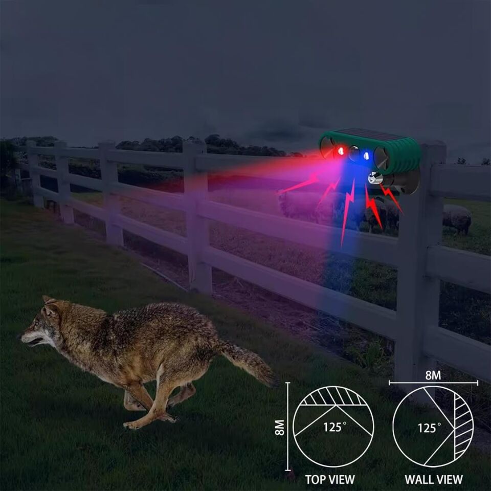 Ayt Powermaster PM-26951 Mikrofonlu Sesli Hayvan Kovucu Alarm Cihazı Solar Güneş Enerjili Panelli Vahşi Hayvan Kovacağı