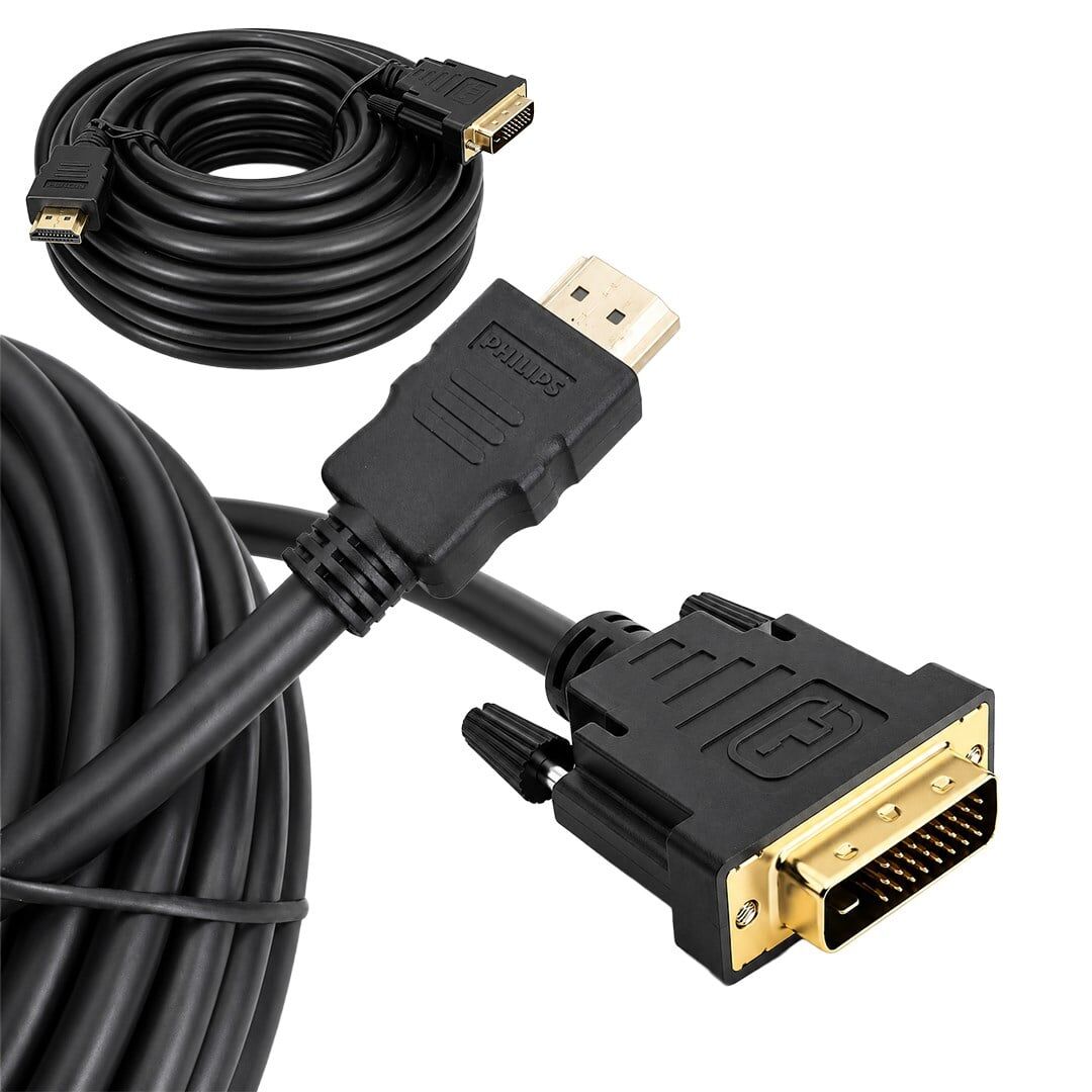 Philips SWV7436/93 8 Metre HDMI To DVI (24+1) Görüntü Kablosu Full HD