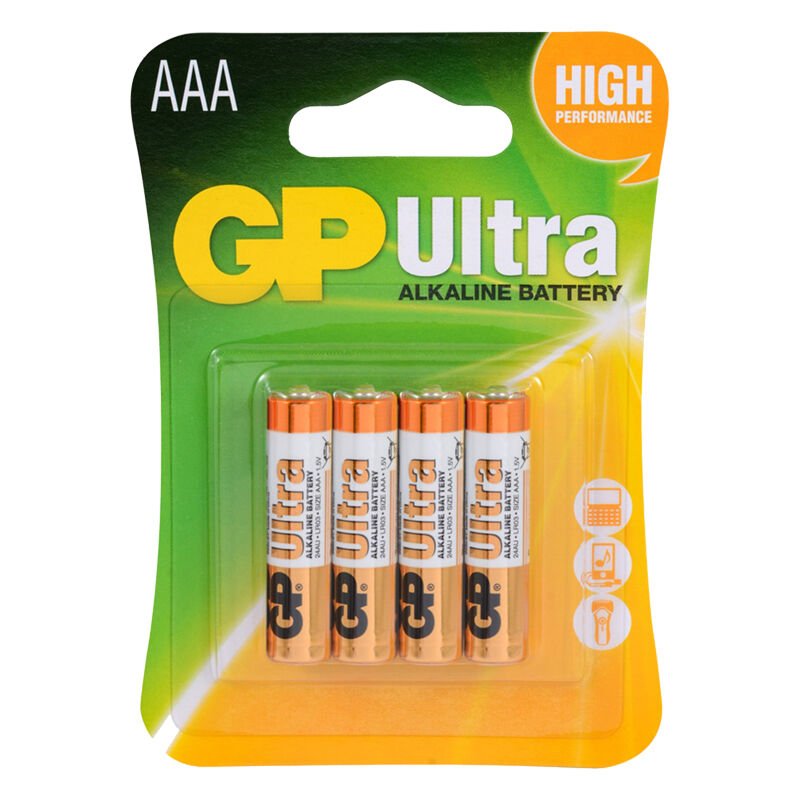 GP 24AU-2U4 Alkalin AAA İnce Kalem Pil 4 lü 1.5V