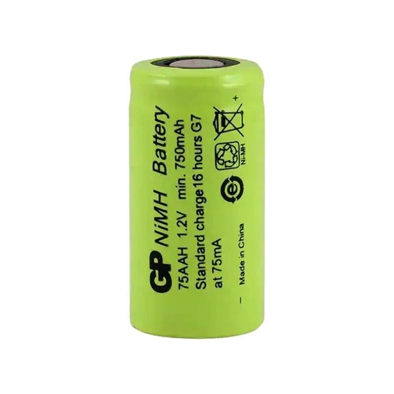 Gp 75 AAH 1.2 Volt 750 Mah 2 3aa Ni-Mh Düz Kafa Kısa Pil Şarjlı Pil
