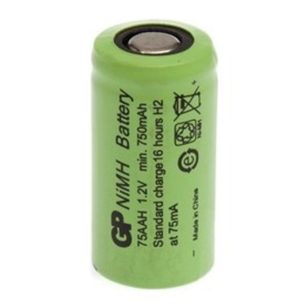 Gp 75 AAH 1.2 Volt 750 Mah 2 3aa Ni-Mh Düz Kafa Kısa Pil Şarjlı Pil