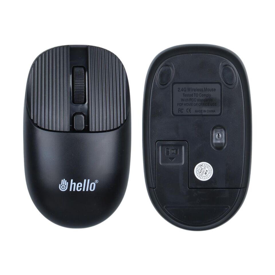 Ayt Hello HL-21808 Siyah 1000 DPI 2.4 Ghz Kablosuz Bluetooth Mouse Ev Ofis Bilgisayarı Mouse Fare