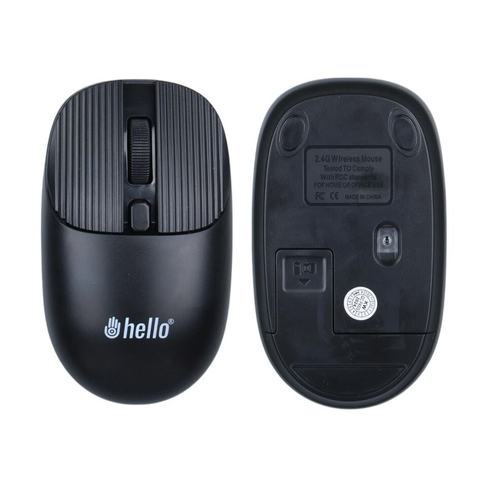 Ayt Hello HL-21808 Siyah 1000 DPI 2.4 Ghz Kablosuz Bluetooth Mouse Ev Ofis Bilgisayarı Mouse Fare