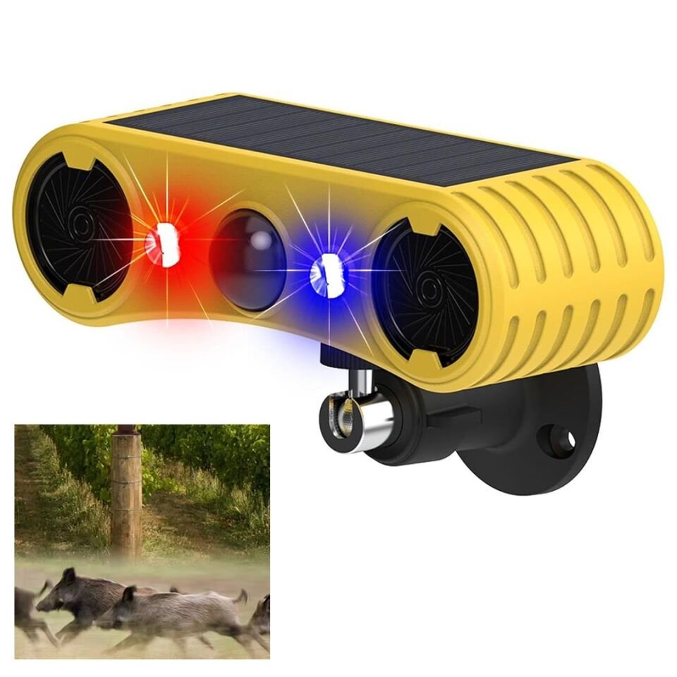 Ayt Powermaster PM-26950 Mikrofonlu Sesli Hayvan Kovucu Alarm Cihazı Solar Güneş Enerjili Panelli Vahşi Hayvan Kovacağı