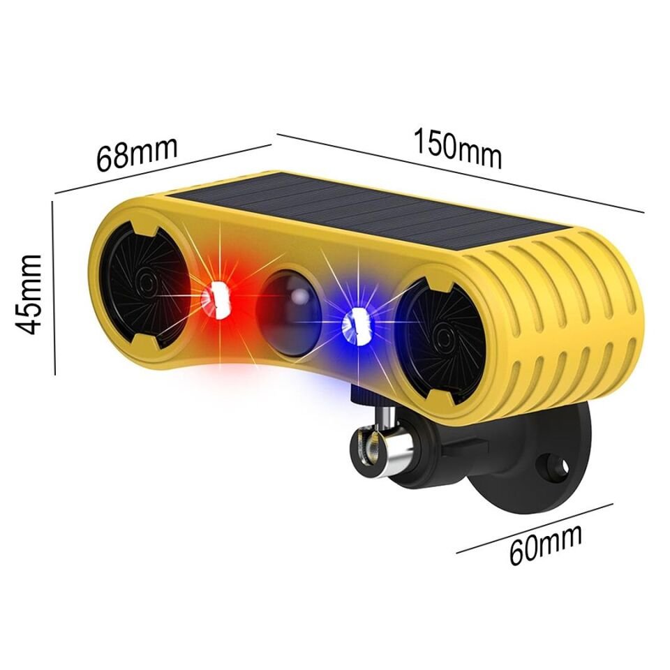Ayt Powermaster PM-26950 Mikrofonlu Sesli Hayvan Kovucu Alarm Cihazı Solar Güneş Enerjili Panelli Vahşi Hayvan Kovacağı