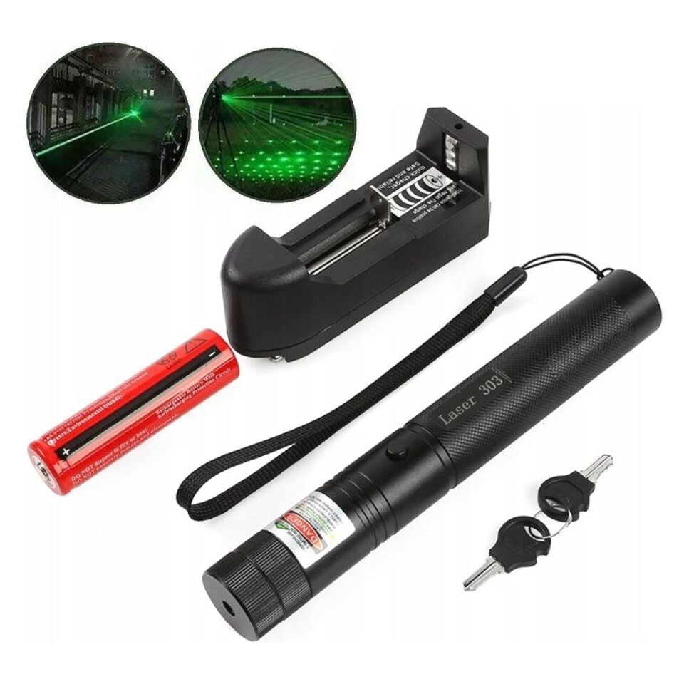 Powermaster Şarjlı Uzun Menzilli Yeşil Lazer Pointer 25 Km Menzil