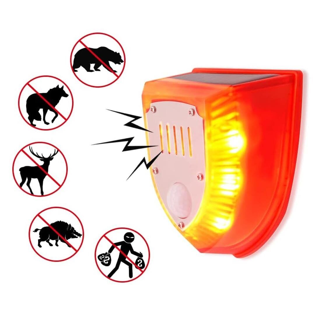 Ayt Powermaster PM-26953 Mikrofonlu Sesli Hayvan Kovucu Alarm Cihazı Solar Güneş Enerjili Panelli Vahşi Hayvan Kovacağı