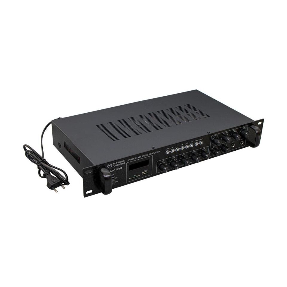 Magicvoice MV-540 80 Watt Usb Sd Kart Bluetooth 2 Mikrofon Amfi Girişli 5 Bölgeli Hat Trafolu Anfi Cami Okul Stüdyo