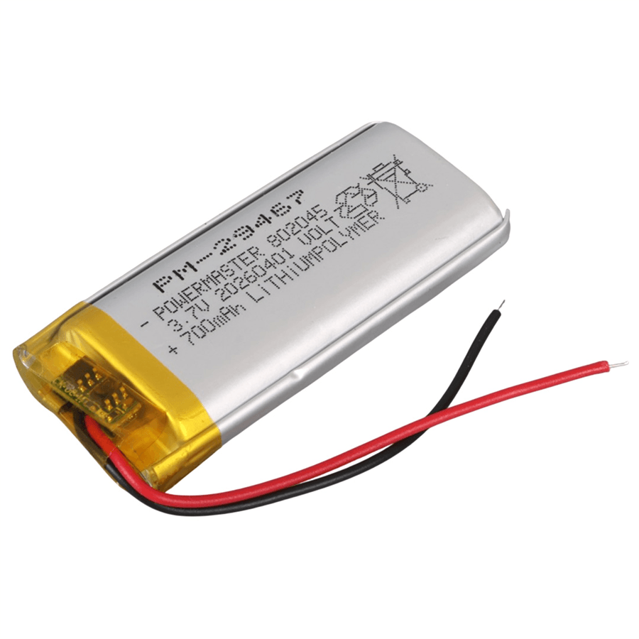 Powermaster PM-29467 3.7V 700Mah 802045 Soketsiz Lityum Polimer (Li-Po) Batarya Şarj Edilebilir Pil
