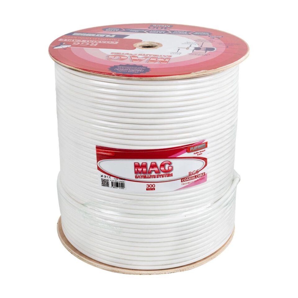 Ayt Mag Platinum Trishield 300 Metre Anten Kablosu Çanak Anten Lnb Uydu Arası Kablo