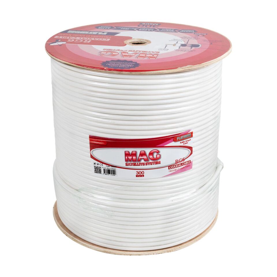 Ayt Mag Platinum Trishield 300 Metre Anten Kablosu Çanak Anten Lnb Uydu Arası Kablo