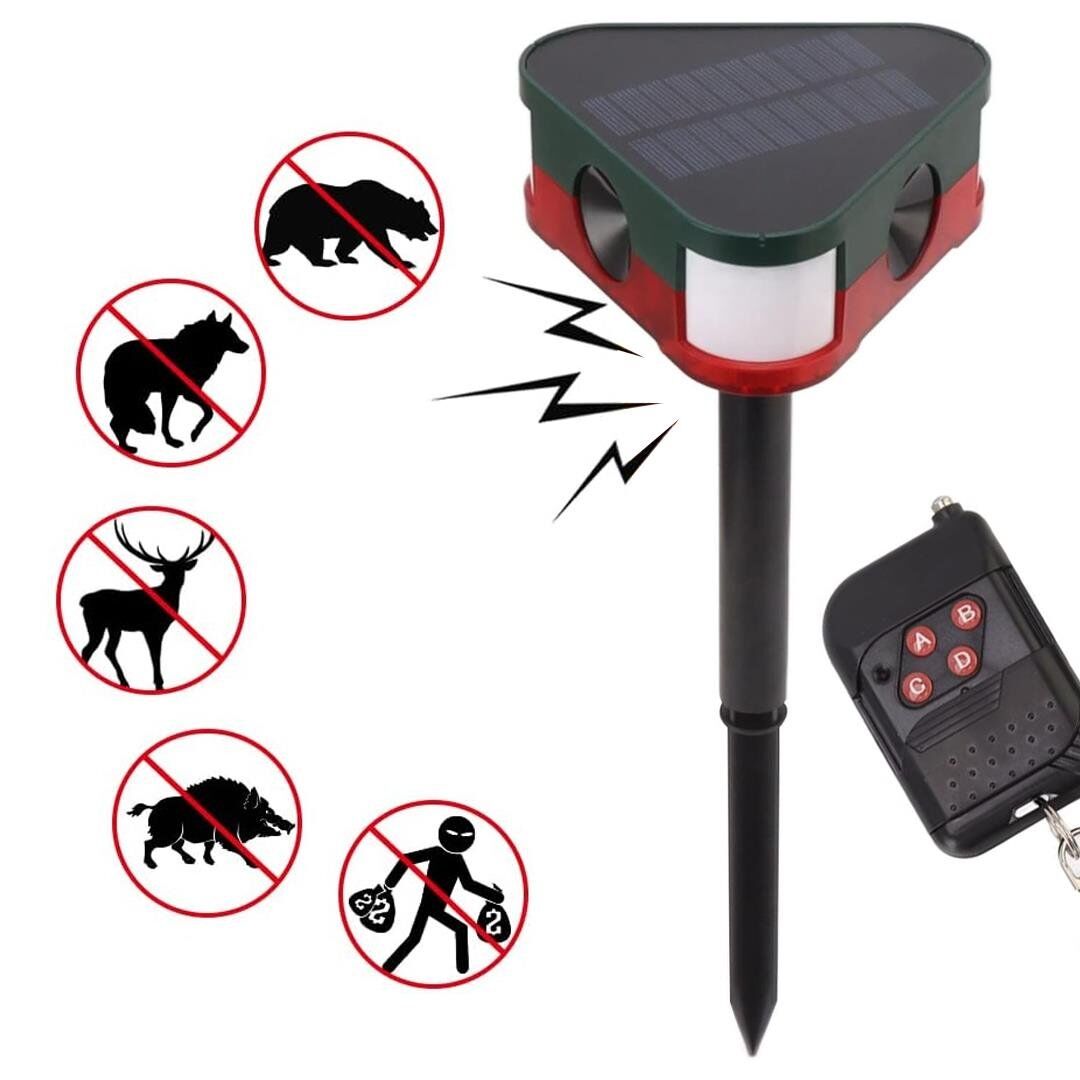 Ayt Powermaster PM-26949 Mikrofonlu Sesli Hayvan Kovucu Alarm Cihazı Solar Güneş Enerjili Panelli Vahşi Hayvan Kovacağı