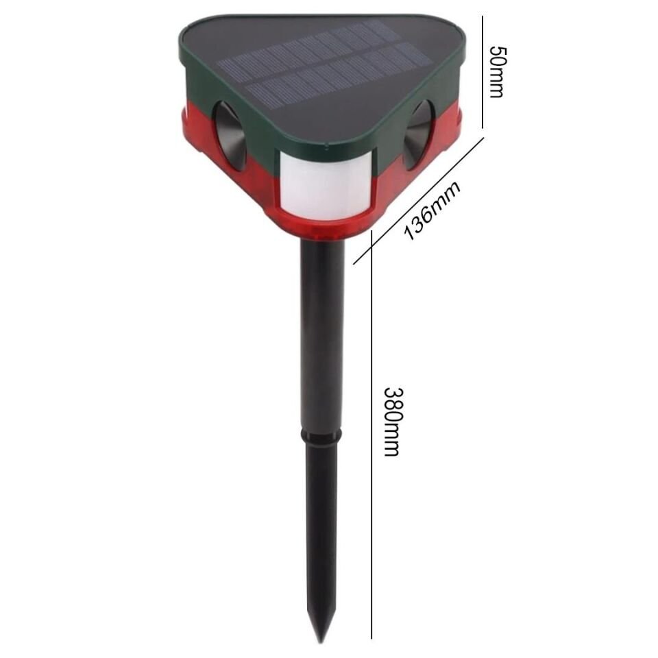 Ayt Powermaster PM-26949 Mikrofonlu Sesli Hayvan Kovucu Alarm Cihazı Solar Güneş Enerjili Panelli Vahşi Hayvan Kovacağı