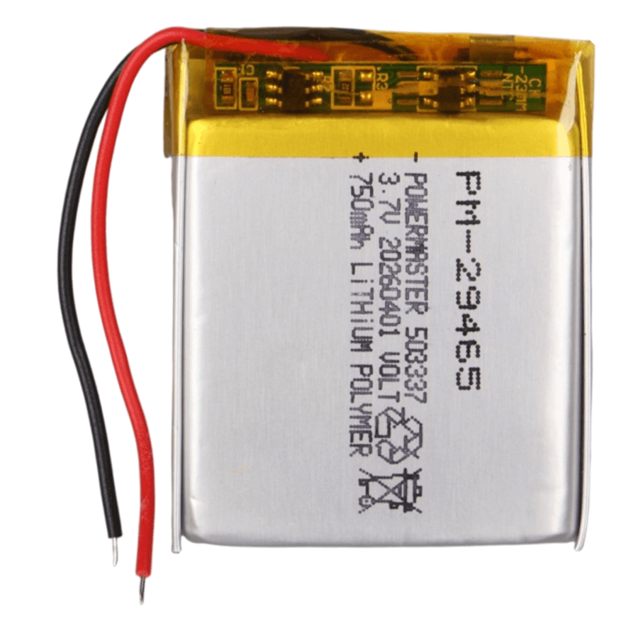Powermaster PM-29465 3.7V 750Mah 503337 Soketsiz Lityum Polimer (Li-Po) Batarya Şarj Edilebilir Pil