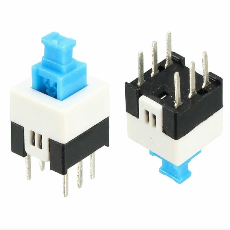 Tactile Push Button On Off Anahtarlı Switch Aç Kapa 7x7 Mm 6 Bacaklı Kilitli