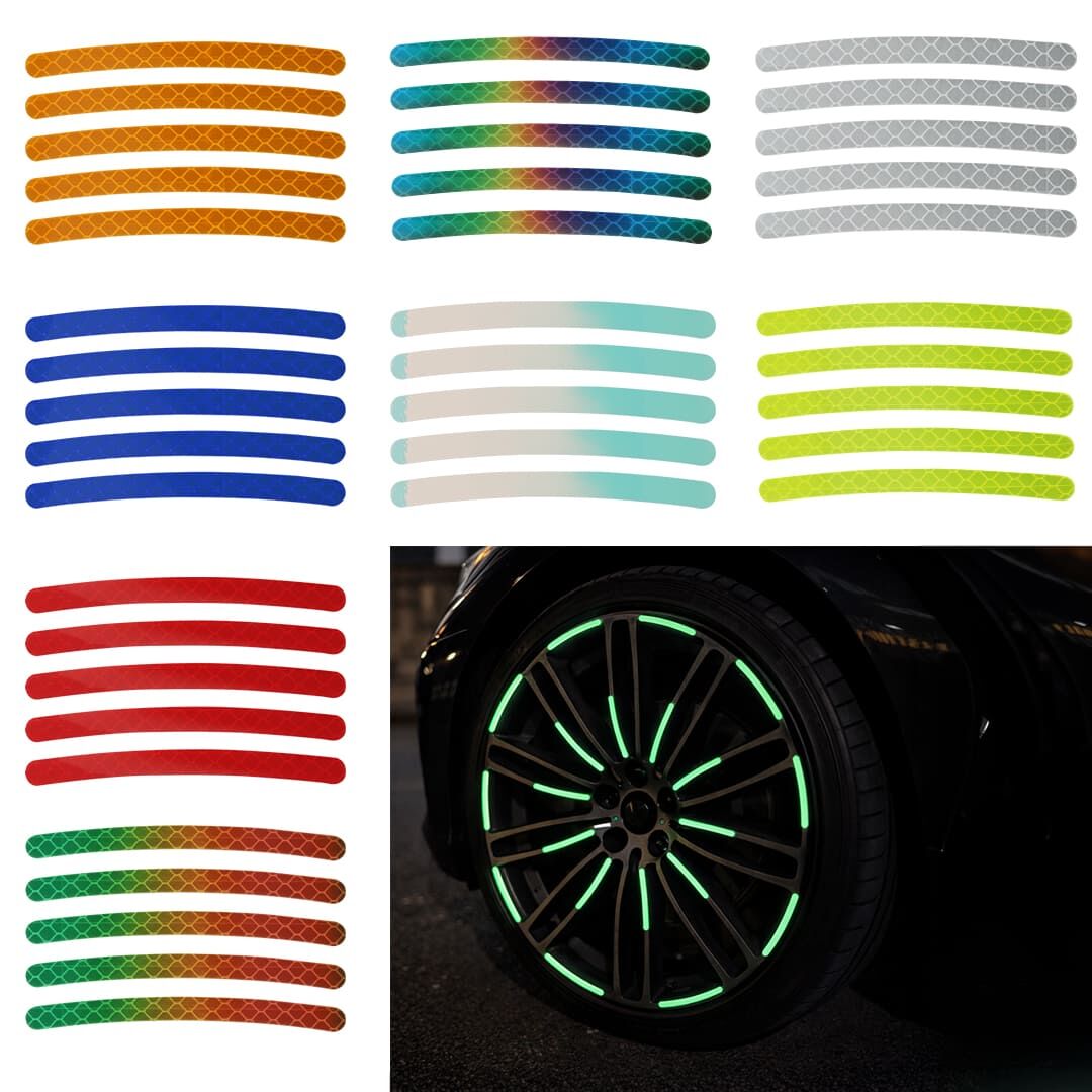 Sunup SN-29083 20'Li Araç Tekerlek Fosforlu Stıcker (Karışık Renk)