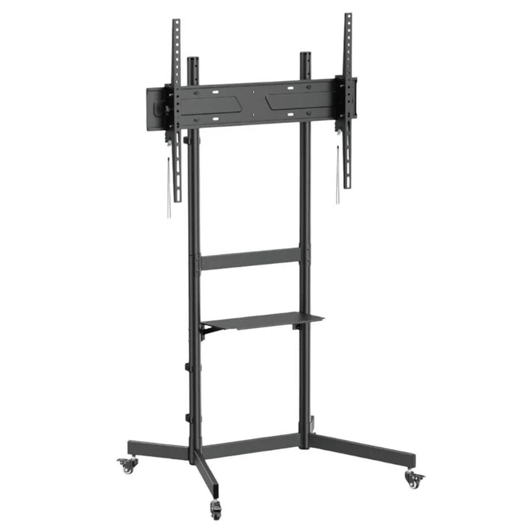 Ayt Vontech V1044VE 55-100 İnç 139-252 Ekran Arası Uyumlu Tekerlekli Ayaklı Raflı Lcd Led Tv Sehpası Standı Askı Aparat