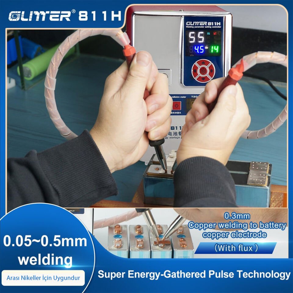Ayt Glitter 811H Şarjlı Pil Profesyonel Bakır Nikel Punta Kaynak Makinesi 36KW 42KW 7000A Pil Punto Makinası
