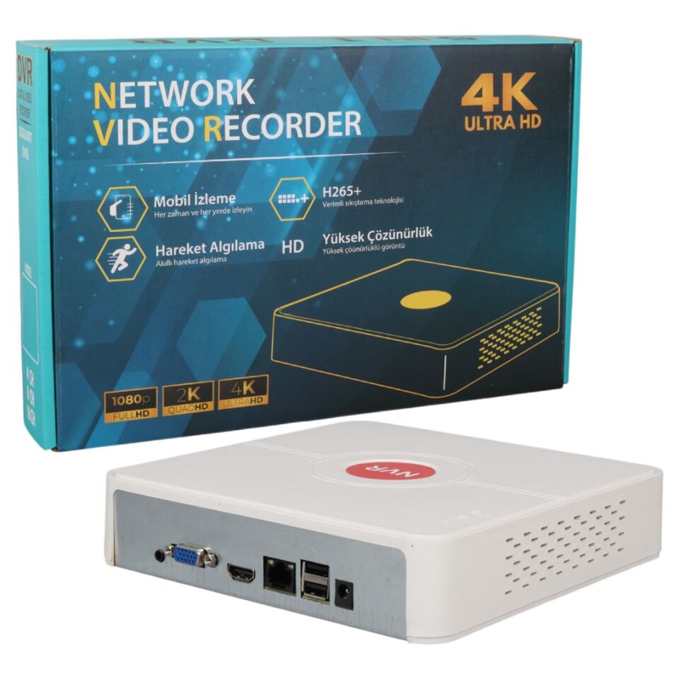 Ayt Karer 16 Kanal 4K 5 MP Kamera Destekli 5in1 Xvr Kayıt Cihazı KR-404-N16
