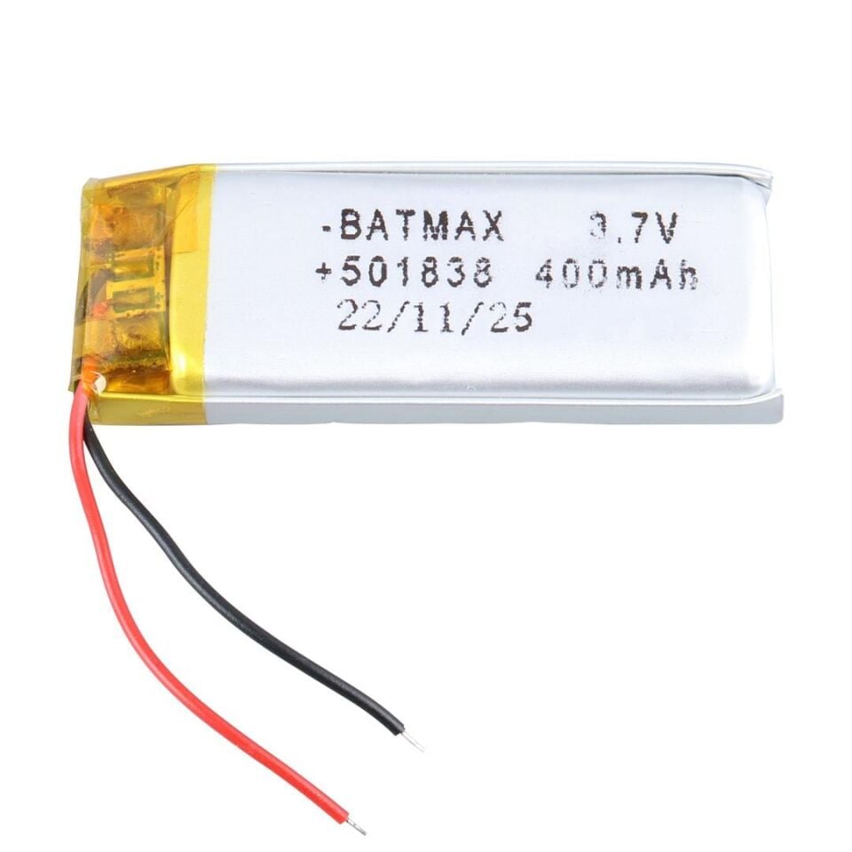 Powermaster PM-27007 3.7V 400Mah 501838 Soketsiz Lityum Polimer (Li-Po) Batarya Şarj Edilebilir Pil