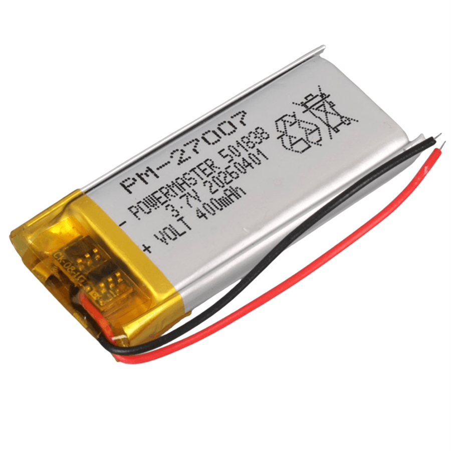 Powermaster PM-27007 3.7V 400Mah 501838 Soketsiz Lityum Polimer (Li-Po) Batarya Şarj Edilebilir Pil