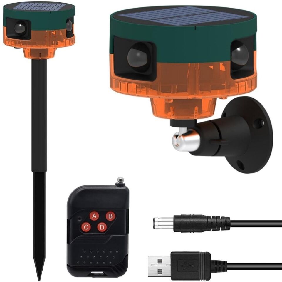 Ayt Powermaster PM-26947 Mikrofonlu Sesli Hayvan Kovucu Alarm Cihazı Solar Güneş Enerjili Panelli Vahşi Hayvan Kovacağı