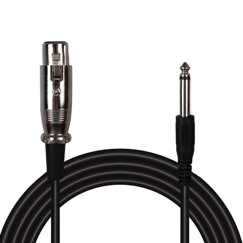 Ayt G-526V Siyah 6.3Mm Mono Erkek Canon Dişi 4 Metre Mikrofon Ara Kablosu Xlr Soketli Hazır Kablo