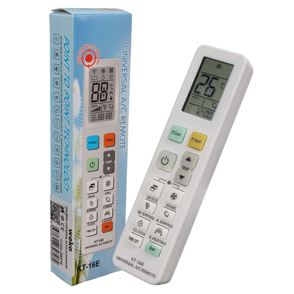 Weko WK-29274 Tüm Klimalarla Uyumlu Akıllı 1000 Kodlu Klimaya Uyumlu Akıllı Kumanda Universal Klima Kumandası Evrensel