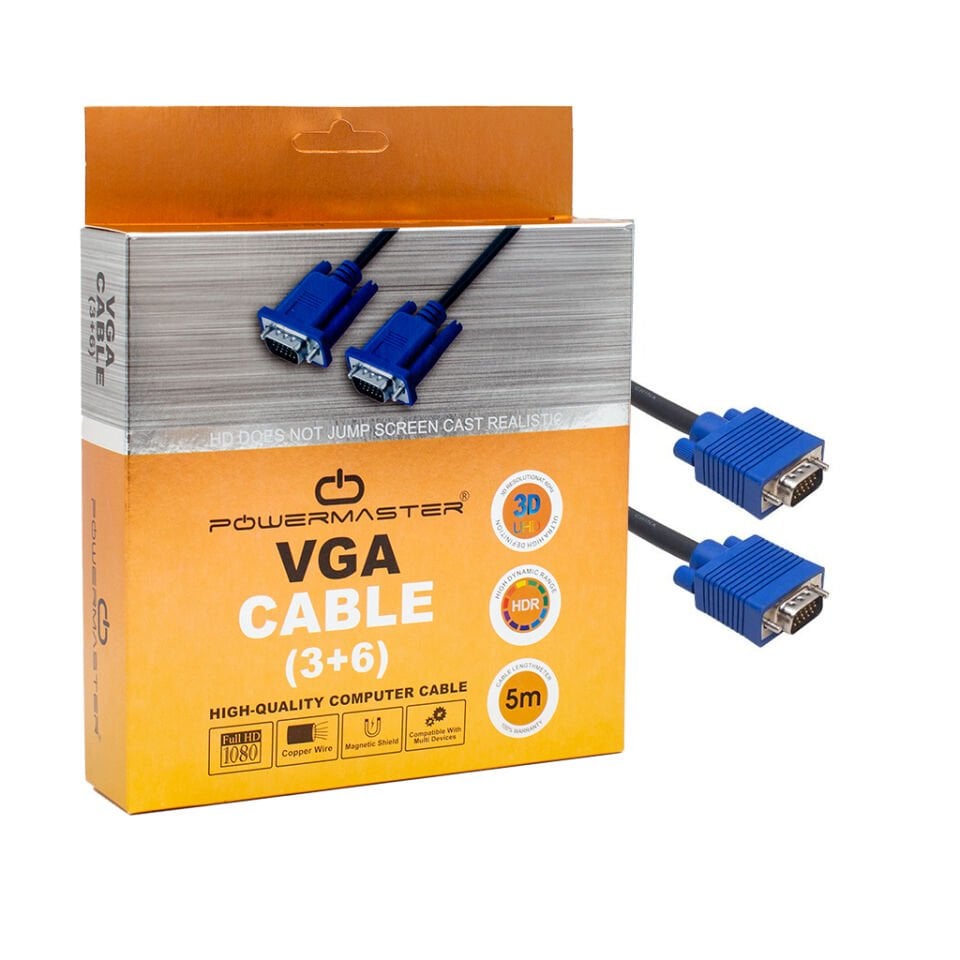 Powermaster 15 Pin Erkek-Erkek 5 Metre Vga Kablo