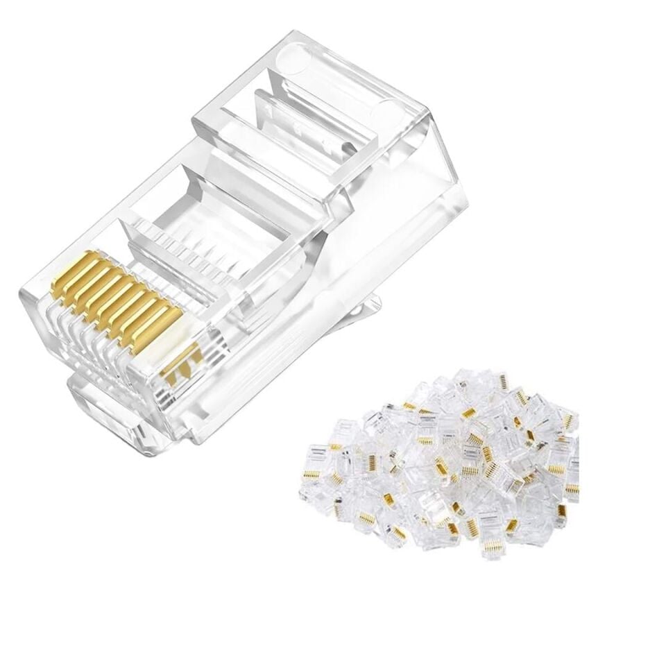 Ayt RJ45 Ethernet Cat5 Cat6 Uç 8P8C Soket 100 lü İnternet Soketi Jack