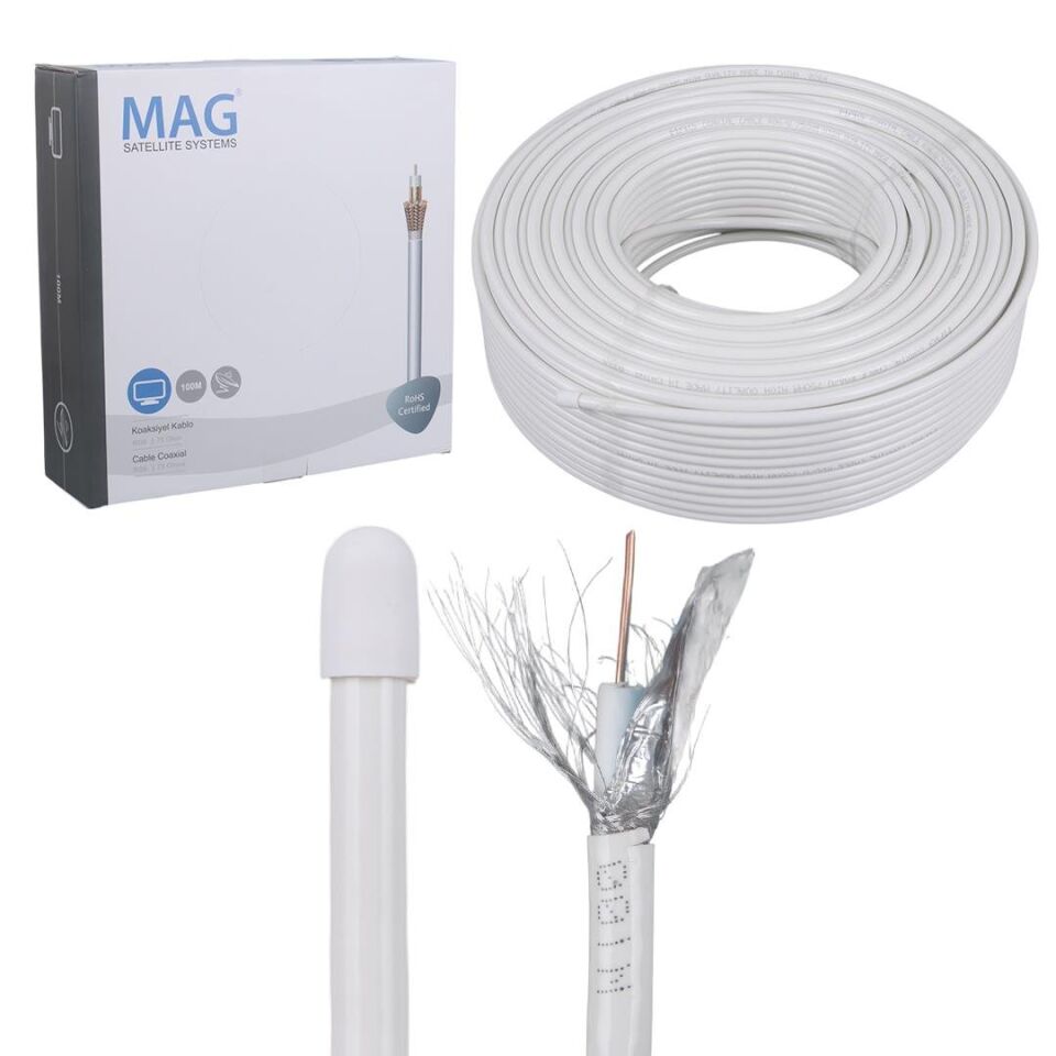 MAG RG6/U4 GOLD BAKIR 64 TEL ANTEN KABLOSU (100 METRE)