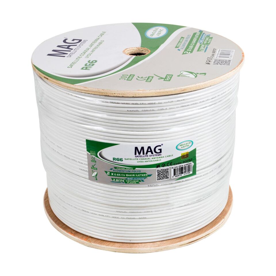 Mag Rg59 Fa Mini Dual Bitişik 48 Tel Çanak Anten Kablosu Lnb Uydu Cihazı Arası Anten Kablo 300 Metre