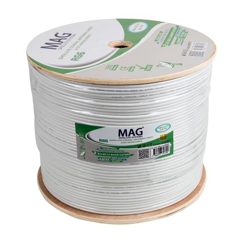 Mag Rg59 Fa Mini Dual Bitişik 48 Tel Çanak Anten Kablosu Lnb Uydu Cihazı Arası Anten Kablo 300 Metre