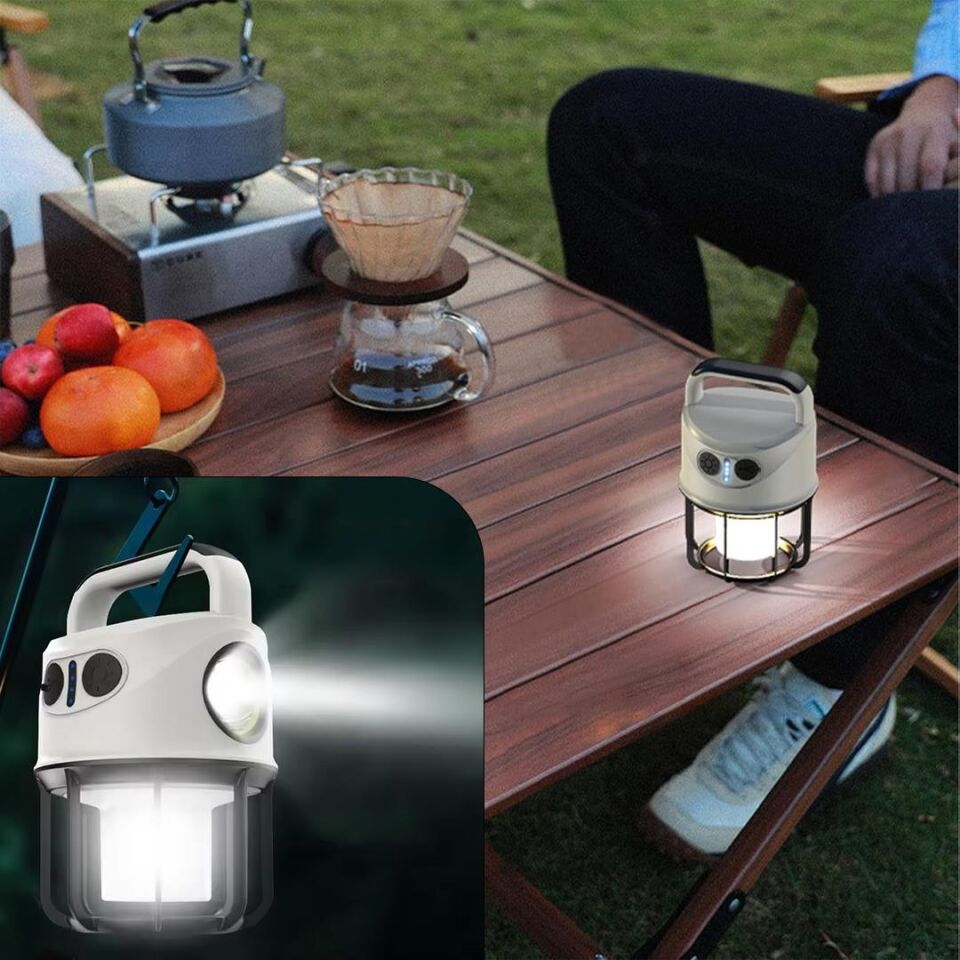 Ayt Powermaster CH-22025 Çift Işıklı Kamp Lambası El Feneri PowerBank Özellikli Gün Işığı Beyaz Kamp Lambası Led Işıldak