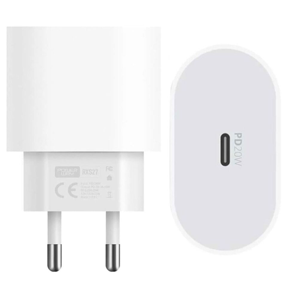 Powerway RXS27 20W Type-C Şarj Adaptörü - Kablo Seti (Apple 15 Pro-Pro Max Uyumlu)